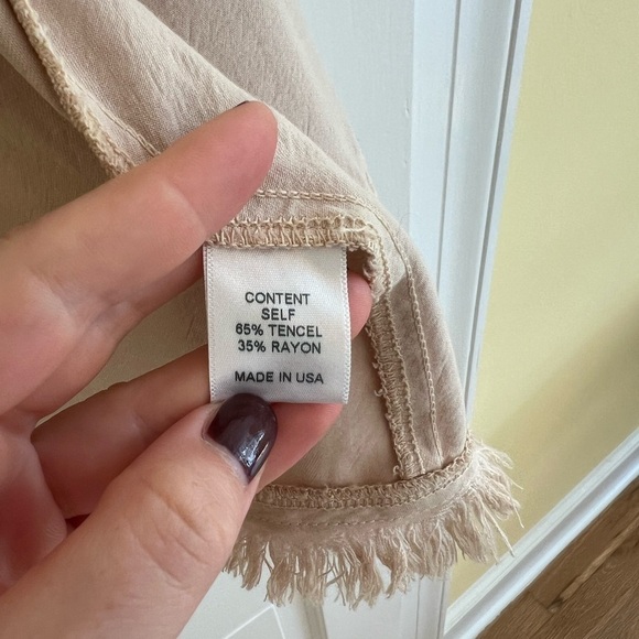 Maven West Cinched Waist Jacket Sand Cream Raw Hem Women’s Small - Picture 10 of 11